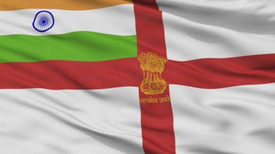 Naval Ensign Of India Flag, Closeup View