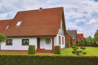 Row of Houses in Small City of Germany Barsel, Germany, Europe
