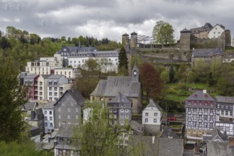View of Monschau city from the hill top, Germany, Europe