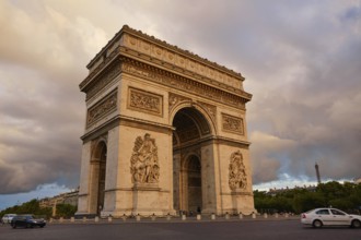 Arc de Triomphe in Paris Arch of Triumph sunset at France