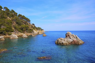 Costa Brava in Lloret de Mar beach at Camins de Ronda track Cala es Flares