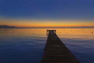 Majorca Muro beach sunrise in Alcudia Bay Mallorca at Balearic Islands of Spain