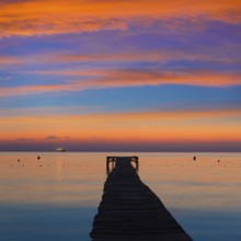 Majorca Muro beach sunrise in Alcudia Bay Mallorca at Balearic Islands of Spain