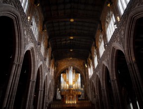 Manchester, United Kingdom, July 16 2019: Interior architecural details of the famous and beautiful