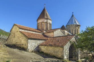 Churches in Ananuri fortress, Georgia. View from the courtyard