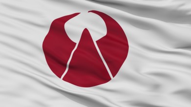 Ogori City Flag, Country Japan, Fukuoka Prefecture, Closeup View