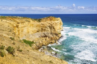 Tourists admire the iconic Twelve Apostles from the Castle Rock lookout, Port Campbell, Victoria,