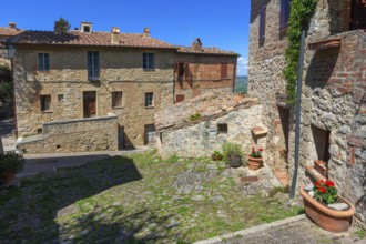 Street and houses in old medieval Italy town