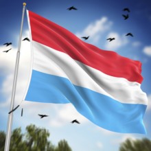 Flag of Luxembourg, This is a computer generated and 3d rendered image