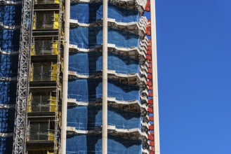 Structural works in skyscraper under renovation