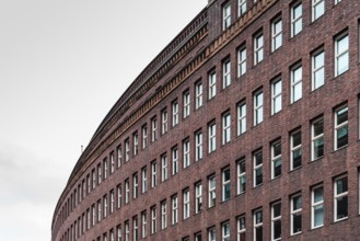 Old residential building with red brick facade in Hamburg