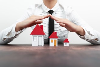 Lady Presenting New Home Insurance Deals In Outfit, Business Woman Showing Possible Mortegage