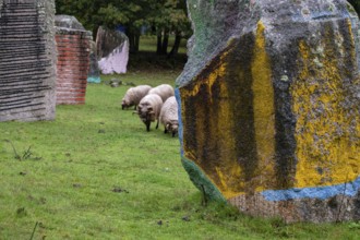 O Rexo Ecospace, pictorial and sculptural intervention by the artist Agustín Ibarrola on a natural