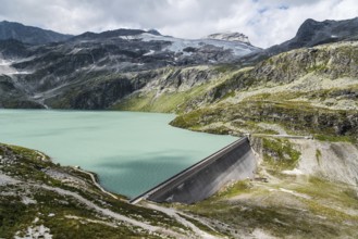 Scenic view of dam in Weissee in Austrian Alps