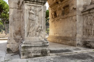Detail of roman ruins of the Roman Forum. Roman Forumis a rectangular forum (plaza) surrounded by