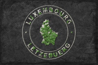 Map of Luxembourg Reforestation Green Agenda, Climate Message