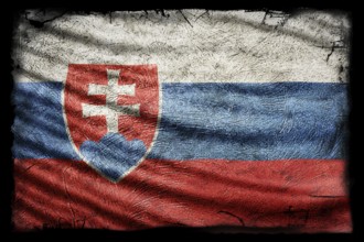 Slovakia Flag, Grunge Texture Background