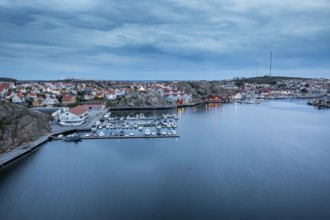 View over the harbour of Kungshamn from Smögen, Sweden, Scandinavia, Europe