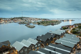 View over the harbour of Kungshamn from Smögen, Sweden, Scandinavia, Europe