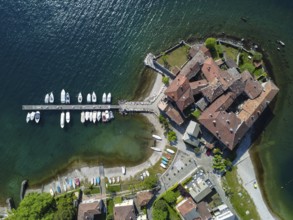 Aerial view of Lierna, a village on Lake Como