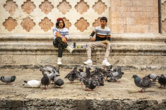 Perugia, Italy - May 30, 2024: People enjoying themselves in street of Perugia, Umbia - Italy