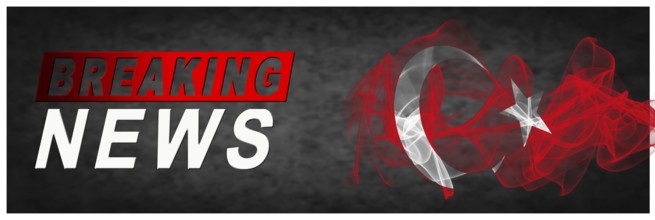 Turkey Breaking News, Smoke Flag Background