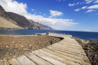 Wooden path walkway in Teno coast, Tenerife, Canary island, Spain, Europe