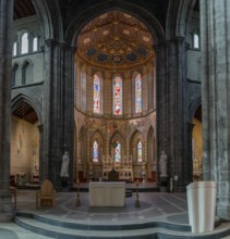 Kilkenny, Ireland, 17 August, 2022: view of the central nave and altar of the St. Mary's Cathedral