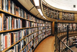 Stockholm, Sweden, August 8, 2019: Interior view of Stockholm Public Library, an iconic building