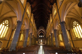 MELBOURNE, AUSTRALIA, MAY 21, 2022: The iconic interior of St. Patrick's Cathedral which is a Roman
