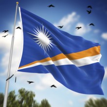 Flag of the Marshall Islands, This is a computer generated and 3d rendered image