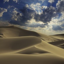 Big sand dune in Sahara desert landscape