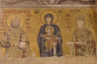 The Comnenus mosaic depicting Virgin Mary and Christ in Hagia Sophia, former Orthodox cathedral and