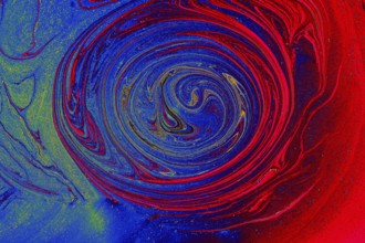Beautiful abstract art of Ebru marbling painting techniques on water with paints