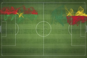 Burkina Faso vs Benin Soccer Match, national colors, national flags, soccer field, football game,