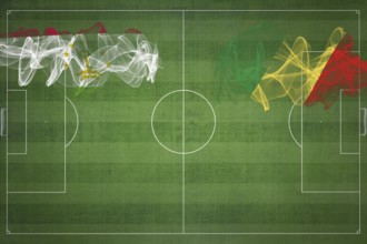 Tajikistan vs Congo Soccer Match, national colors, national flags, soccer field, football game,
