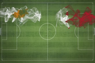 Cyprus vs Bahrain Soccer Match, national colors, national flags, soccer field, football game,