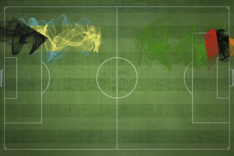 Bahamas vs Zambia Soccer Match, national colors, national flags, soccer field, football game,