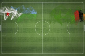Djibouti vs Zambia Soccer Match, national colors, national flags, soccer field, football game,