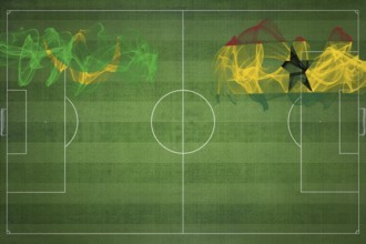Mauritania vs Ghana Soccer Match, national colors, national flags, soccer field, football game,