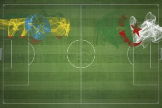 Ethiopia vs Algeria Soccer Match, national colors, national flags, soccer field, football game,
