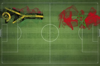 Vanuatu vs Morocco Soccer Match, national colors, national flags, soccer field, football game,