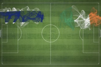 Thailand vs Ireland Soccer Match, national colors, national flags, soccer field, football game,