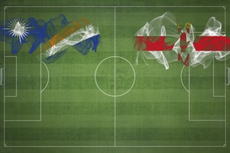 Marshall Islands vs Northern Ireland Soccer Match, national colors, national flags, soccer field,
