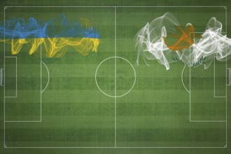 Rwanda vs Cyprus Soccer Match, national colors, national flags, soccer field, football game,