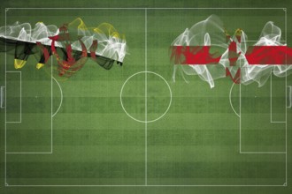 Brunei vs Northern Ireland Soccer Match, national colors, national flags, soccer field, football