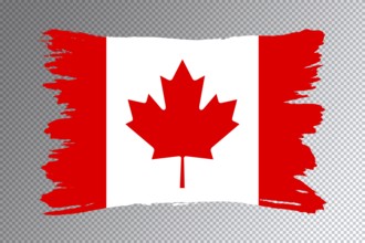 Canada flag brush stroke, national flag on transparent background