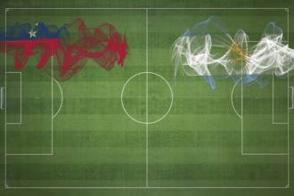Samoa vs Argentina Soccer Match, national colors, national flags, soccer field, football game,
