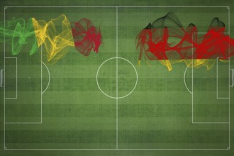 Mali vs Germany Soccer Match, national colors, national flags, soccer field, football game,