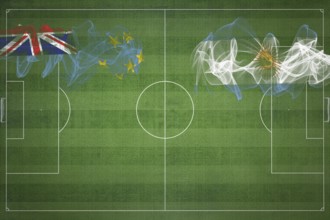 Tuvalu vs Argentina Soccer Match, national colors, national flags, soccer field, football game,